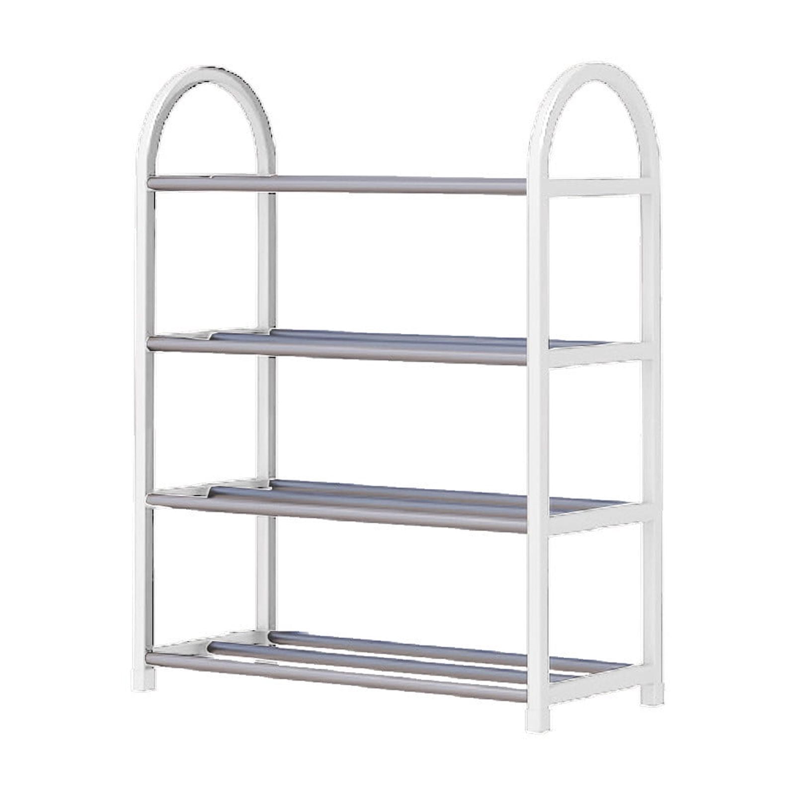 Shoe Rack Silver Wadada 4-Tier Metal Shoe Rack, Space Saver for 30 Pairs, Expandable and ...