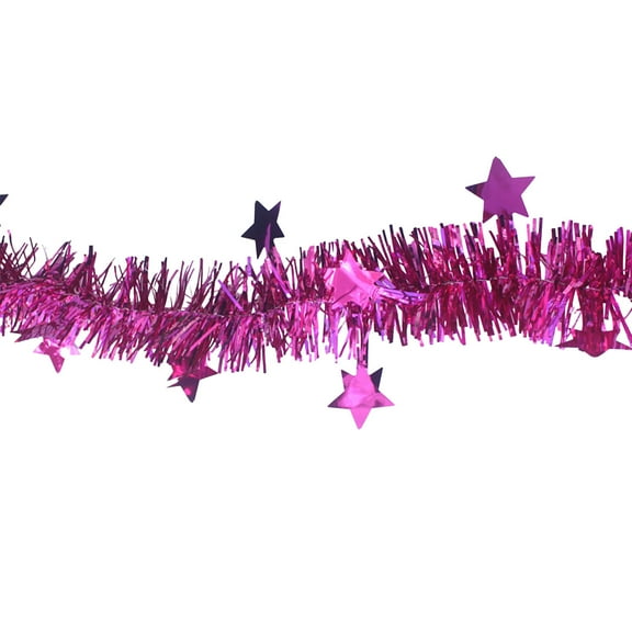 Wadada 6.5 Feet Purple Holiday Tinsel Garland for Graduation,Birthday,Weddings, Party Decorations,Christmas,Patriotic Foil Tinsel Garland for All-Season Home Indoor Outdoor Party Supplies(Purple,6PCS)