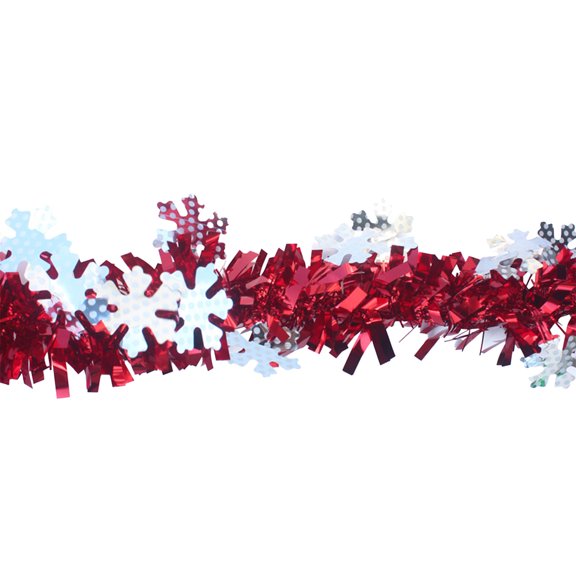 Wadada 6.5 Feet Red Holiday Tinsel Garland for Graduation,Birthday,Weddings, Party Decorations,Christmas,Patriotic Foil Tinsel Garland for All-Season Home Indoor Outdoor Party Supplies(Red,6PCS)