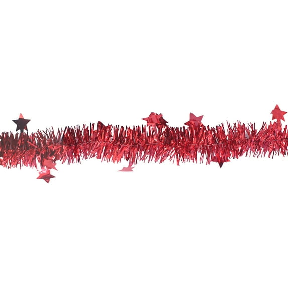 Wadada 6.5 Feet Red Holiday Tinsel Garland for Graduation,Birthday,Weddings, Party Decorations,Christmas,Patriotic Foil Tinsel Garland for All-Season Home Indoor Outdoor Party Supplies(Red,6PCS)