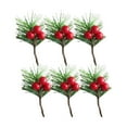thumbnail image 1 of Wadada 6 Pack Artificial Red Holly Berries, 3.1 Inch Christmas Berry Picks Red Berry Stems for Christmas Tree Decorations DIY Crafts Xmas Wreath Wedding Holiday Season Home Decor, 1 of 6