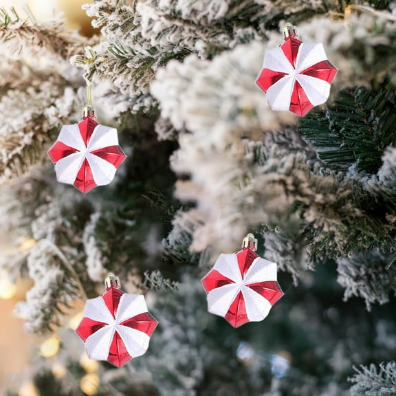 Wadada 6Pcs Christmas Ornaments Set, Shatterproof Assorted Mini Red White Christmas Ornaments for Tree Decorations, Small Decorative Pet Theme Christmas Ball Ornaments for Home Party Decor