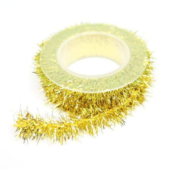 Wadada 8.8ft Yellow Wire Garland Tinsel Hanging Rattan Christmas Tree Ornament Decoration Xmas Wedding Birthday Party Colorful Ribbon-Ribbons DIY Craft Gift Packing-Ribbon for Wedding Party