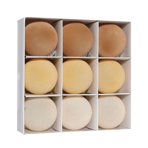 Wadada 9 Pcs Velvet Christmas Balls Bulk Flocked Christmas Tree Ball Ornaments, 3.1 Inch Flocked Christmas Balls Ornaments, Plastic Balls Xmas Decorative Hanging Ornaments (Set of 9)