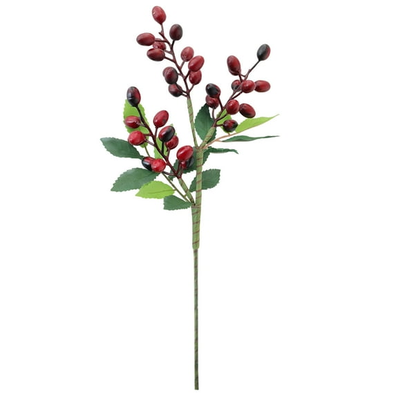 Wadada Artificial Greenery Faux Olive Berry Stems Fake Berries Branches Artificial Green Olive Branches Fake Berry Stems Decorations Fruits for Christmas Vase Filling Home Garden Wreath Decor (Green)