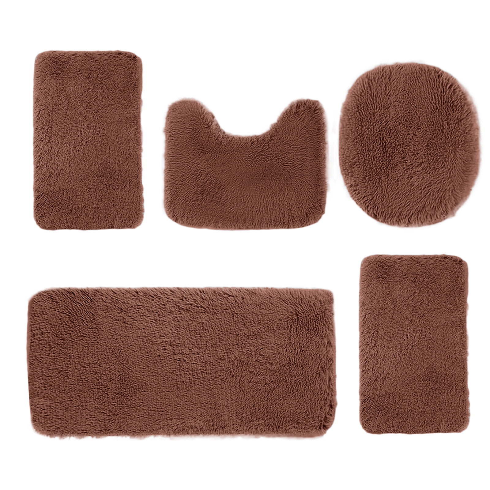 Wadada Bathroom Rug Sets 5 Piece, Memory Foam Bath Mat, Non Slip Super Absorbent Soft Bathroom ...