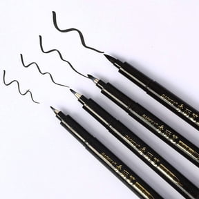 Wadada Calligraphy Brush Pens, Refillable Hand Lettering Pen, Black Ink Calligraphy Brush Markers Set for Beginners Writing Journaling Sketching Design Illustration Art Drawing Scrapbooking(4 PCS)