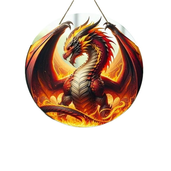 Wadada Cartoon Dragon Acrylic Window Hanging Ornament, 3D Dragon Wall Art Decor for Kids Bedroom Nursery Birthday Party Supplies Halloween Christmas Decoration (3.1 Inch)