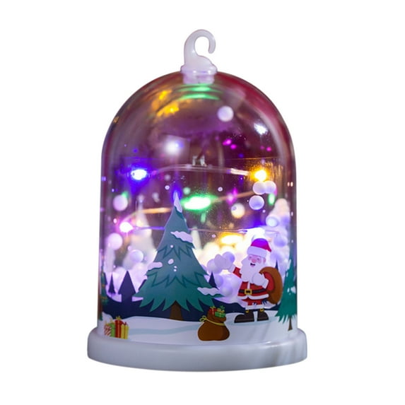 Wadada Christmas Bedroom Colourful Night Light, Desktop Christmas Trees Cute Snow Scenery Ornaments Into The Night Light, Vintage Christmas Night Light for Bedroom Living Room Porch Holiday Decor