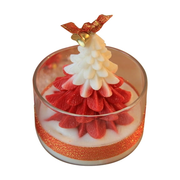 Wadada Christmas Candles Decor, Christmas Tree Shaped Scented Candle Tea Lights Candles Soy Wax Aromatherapy Candles Gift for Christmas Party Decor Home Table Holiday New Year Decorations