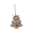 thumbnail image 1 of Wadada Christmas Decorations Indoor Tree Ornaments, 2pcs Burlap Farmhouse Xmas Ornaments, Tree Ball Bell Stocking Shaped Rustic Boho Country Decor for Home Office Family Party, 1 of 7