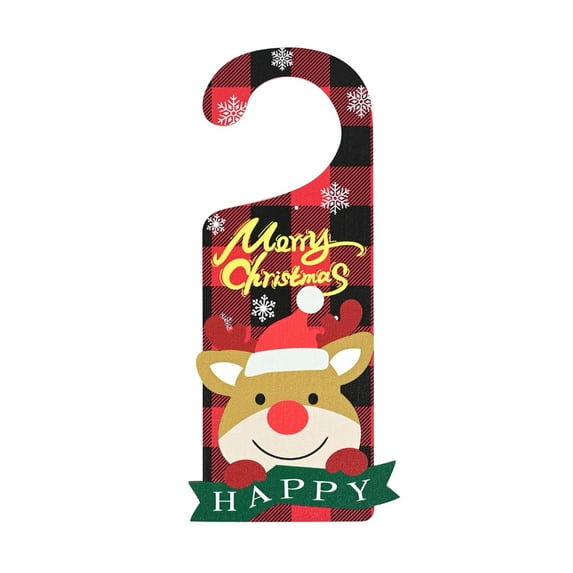 Wadada Christmas Door Hanger Decor,DIY Christmas Doorknob Diamond Art Decorations,Christmas Door Handle Decorations,Christmas Doorknob Tree Holiday Hanging Sign Pendants,for Home Hotel Bedroom Door