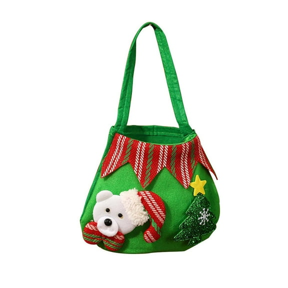 Wadada Christmas Gift Bags Christmas Bags for Gifts, 3D Design Small Medium Christmas Bags, Xmas Christmas Candy Bags with Handles Christmas Goodie Bags for Kids Christmas Treat Bags