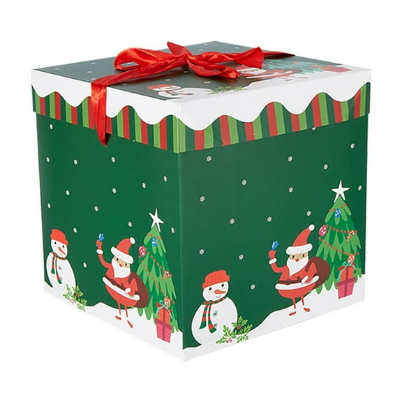 Wadada Christmas Gift Boxes 3D Christmas Candy Gift Box Xmas Cookies Paper Treat Ornament Gift Box Christmas Goodie Boxes for School Home Xmas Holiday Christmas Tree Party Favors (3.9 Inch)