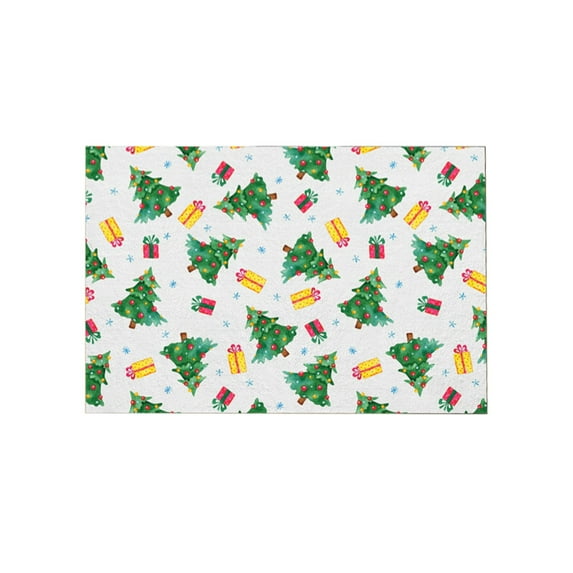 Wadada Christmas Kitchen Rug Snowman Rug Xmas Tree Rug Bath Rugs Xmas Non Slip Doormat Holiday Snowman Floor Mat Winter Carpet for Christmas Bathroom Home Decor(Christmas Tree, 23x15Inch)
