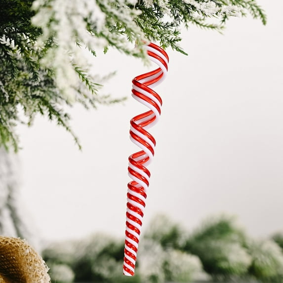 Wadada Christmas Lollipop Candy Cane Ornaments, Hanging Candy Cane Christmas Tree Crafts 7Inch Red White Fake Candy Pendant for Xmas Tree Decor New Year Home Party Supplies (1PCS)