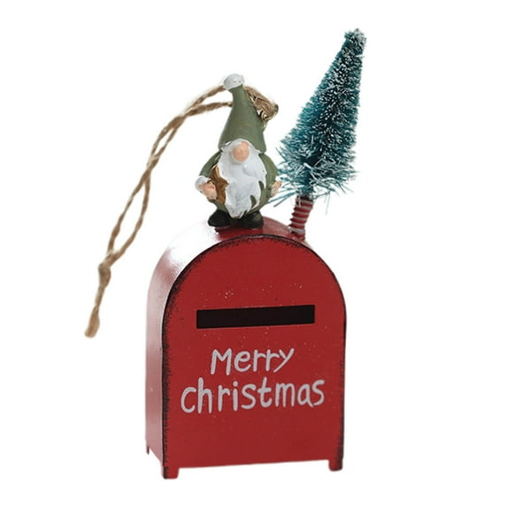 Wadada Christmas Mailbox, Christmas Tree Ornaments Mini Xmas Mailbox, Vintage Post Box Letters To Santa Mailbox, Xmas Tree Decorative Hanging Ornaments, Santa Snowman Bear Xmas Money Holder