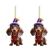 thumbnail image 1 of Wadada Christmas Ornament, Funny Dog Christmas Tree Ornament, Dachshund Christmas Decorations, Dog Lovers Gift Idea Xmas Decor, Dachshund Ornaments for Christmas Tree Car Backpacks (2Pcs), 1 of 4