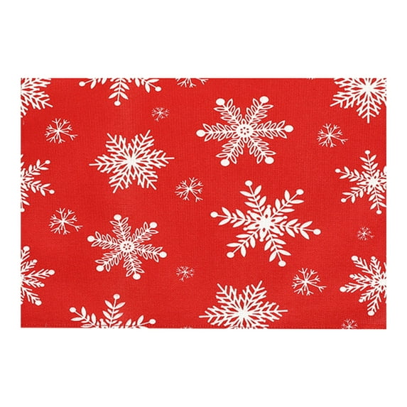 Wadada Christmas Placemats Table Placemats Plastic Seasonal Table Mats Decoration Washable Red Winter Xmas Holiday Placemats Decoration for Kids Home Kitchen Dining Room Housewarming Gifts