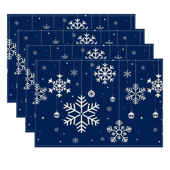 Wadada Christmas Placemats Table Placemats Set of 4 Plastic Seasonal Table Mats Decoration Washable Winter Xmas Holiday Placemats Decoration for Kids Home Kitchen Dining Room Housewarming Gifts