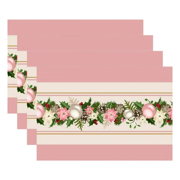 Wadada Christmas Placemats Table Placemats Set of 4 Plastic Seasonal Table Mats Decoration Washable Winter Xmas Holiday Placemats Decoration for Kids Home Kitchen Dining Room Housewarming Gifts