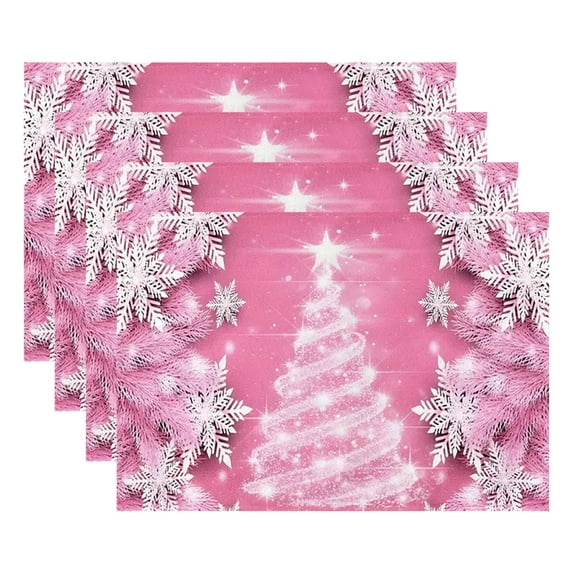 Wadada Christmas Placemats Table Placemats Set of 4 Plastic Seasonal Table Mats Decoration Washable Winter Xmas Holiday Placemats Decoration for Kids Home Kitchen Dining Room Housewarming Gifts