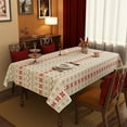 thumbnail image 1 of Wadada Christmas Rectangle Vinyl Tablecloth, Waterproof Oil-Proof Checkered PVC Table Cloth, Heavy Duty Xmas Plastic Table Cover for Dining, Party, Holiday Decor - 47 x 23 Inch, White, 1 of 6