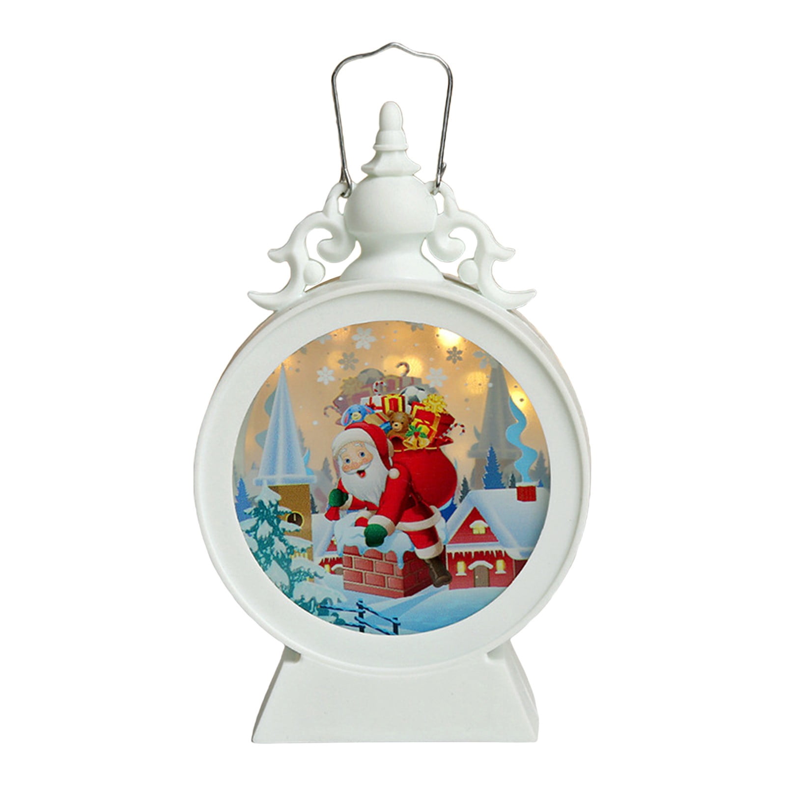 Wadada Christmas Snow Globe Lantern Spinning Water Glittering Santa ...