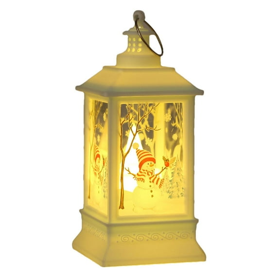 Wadada Christmas Snow Globe Lantern Swirling Glitter, Lighted Christmas Decorations Indoor Light Up Lantern Holiday Decor Gift, Forest Cabin Scene