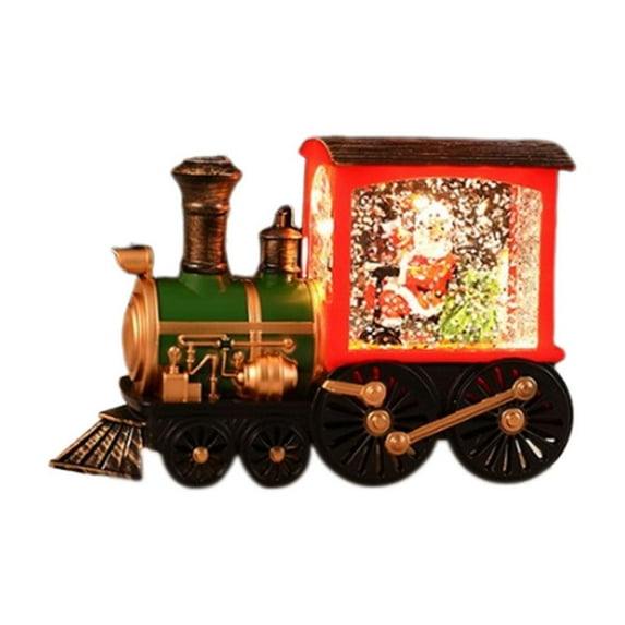 Wadada Christmas Snow Globe Train Snow Globe Lighted Christmas Decorations Indoor with Swirling Glitter Santa Claus Reindeer Tree for Home Tabletop, Battery Operated (Santa Claus)