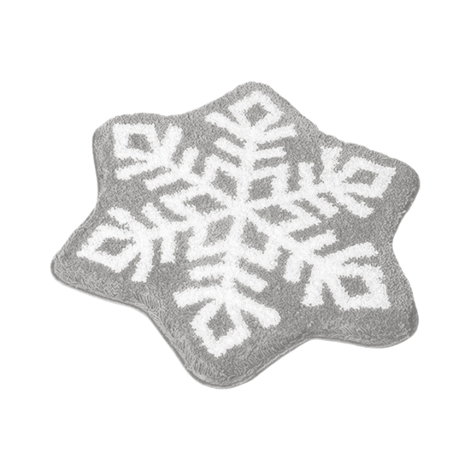 Wadada Christmas Snowflake Bathroom Rug, Christmas Decorations, Gray ...
