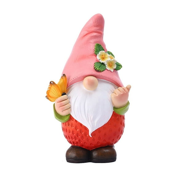 Wadada Christmas Solar Outdoor Garden Gnomes Statues with LED Light Yard Decor, Waterproof Solar Figurine Lights Lawn Dwarf Ornaments for Yard Patio Home Decor, for Mom Women