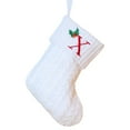 thumbnail image 1 of Wadada Christmas Stockings with Initial, Small Embroidered Letter Knit Red White Christmas Stocking Letter Monogram Hanging Xmas Stockings for Family Christmas Tree Fireplace Decor (8", Letter X), 1 of 1