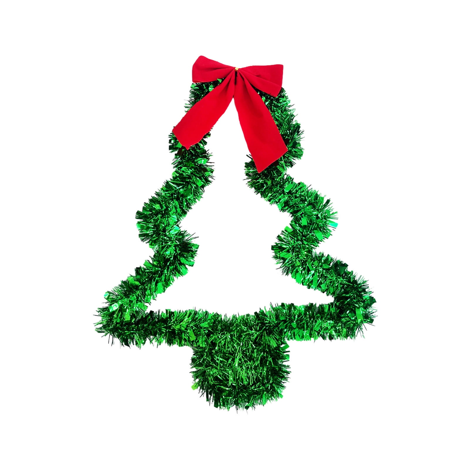 33FT Christmas Tinsel Garland,Green Shiny Metallic Jamaica
