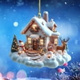 thumbnail image 1 of Wadada Christmas Tree Shape Pendant, Xmas Tree Decorations, Christmas Hanging Ornaments Decorations, 2D Acrylic Snowman Christmas Ornaments for Indoor and Outdoor Decoration Party Supplies (Houses), 1 of 5