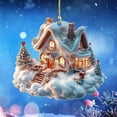 thumbnail image 1 of Wadada Christmas Tree Shape Pendant, Xmas Tree Decorations, Christmas Hanging Ornaments Decorations, 2D Acrylic Snowman Christmas Ornaments for Indoor and Outdoor Decoration Party Supplies (Houses), 1 of 5