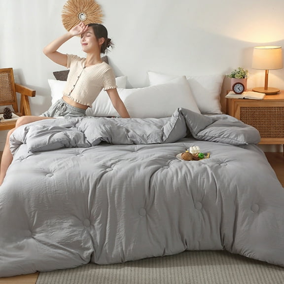 Wadada Comforter Twin Size (Gray, 79x59 Inches) All Season Comforter Duvet Insert Bed Comforter Down Alternative Comforter Box Stitched with Corner Tabs Light Weight Premium Fiber Fill