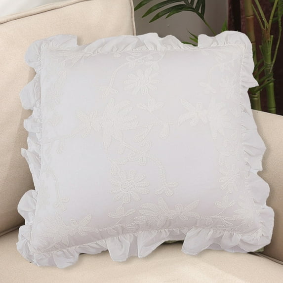 Wadada Curly Faux Fur Decorative Throw Pillow Covers Soft Neutral Plush Cushion Case Cozy Fluffy Furry Pillowcase for Home Living Room Couch Bedroom Sofa 17.7 x 17.7 Inch, Cream White