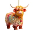 thumbnail image 1 of Wadada Cute Cartoon Cow Decorative Hanging Ornament DIY Christmas Tree Ornament Lovely Animal Home Decor Cars Backpacks Acrylic Highland Cow Pendants Christmas Tree Decorations, 1 of 5
