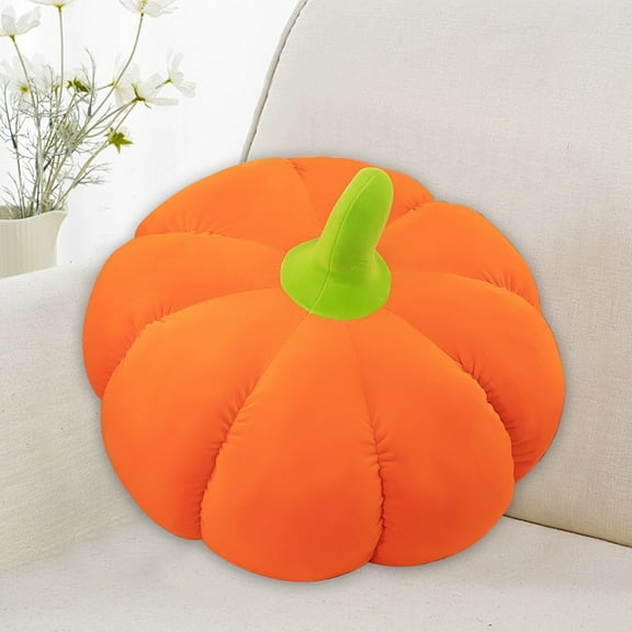 Wadada Cute Large Pumpkin Plush Decoration - 17.7" Pumpkin Shaped Throw Pillow Ghost Face Plush Toy - Stuffed Animal Plushies Kawaii Stuffed Decorative Pillows for Girls Boys Kids, Orange