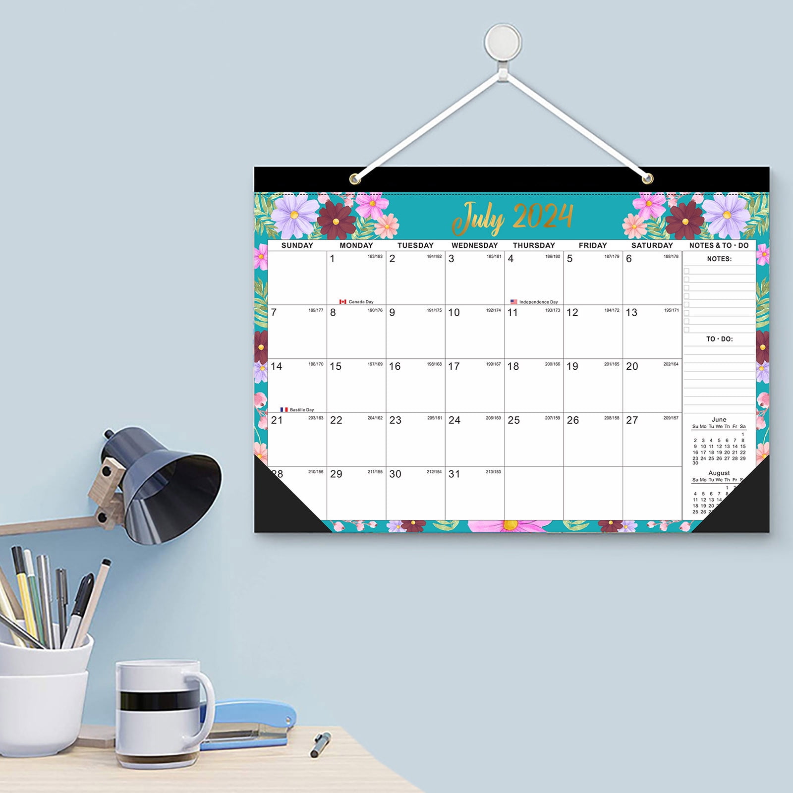 Wadada Desk Calendar 20242025, Desktop Calendar 18 Months Runs From