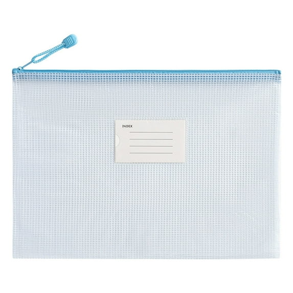 Wadada Document Zipper Pouch Travel File Mesh Bags A4 A5 A6 Size School Office Supplies Colors Plastic Bag for Storage Waterproof Zip Folders Cosmetics Pouches Letter Pencil PVC Organizing for Home