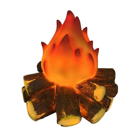 Wadada Fake Campfire Night Light, 3D LED Fake Fire Pit Firewood Lamp, Small Electric Faux Fireplace Logs Night Lights, Christmas Halloween Christmas Festival Party Decorations for Bar Home Garden Yard