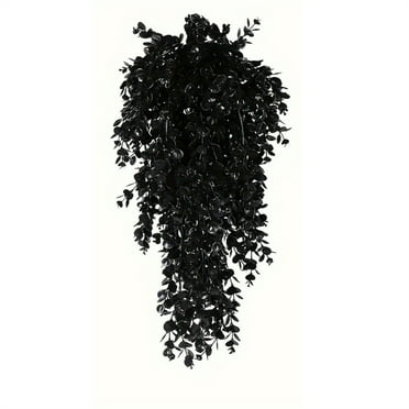 Wadada Ferns Artificial Plants Faux Hanging Plant, 1Pcs Artificial Hanging Plants Wall Plants Fake Ivy Room Decor Home Garden Wedding Party Indoor Outdoor Decorations (Black, 30 Inch)