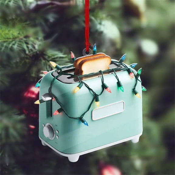 Wadada Food Toast Bread Christmas Hanging Ornament Sourdough Baker Gift Bread Themed Christmas Party Supplies 2D Ornament Baking Dessert Food Acrylic Ornaments Hanging Pendant for Xmas Tree 3"
