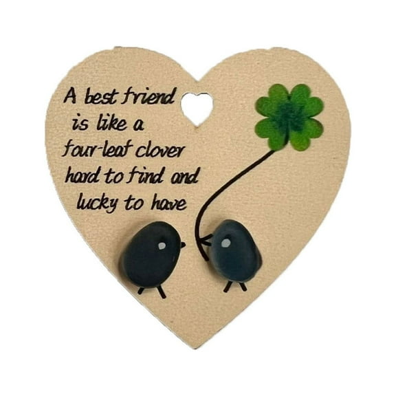 Wadada Friend Christmas Ornaments Wooden Hanging Heart Friendship Plaque Christmas Friend Gifts Craft Good Friends are Like Stars Sign Thank You Gifts for Christmas Tree Decorations (3 Inch)