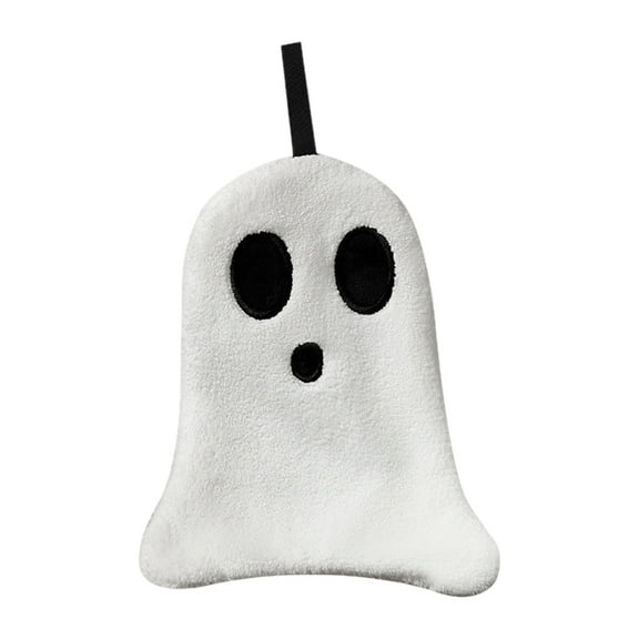 Wadada Ghost Hand Towels, Halloween Luxury Bathroom Kitchen Decor, Dish Towels Clean, Dry Sets Hanging Hand Towels for Halloween, 9 X 7.5 Inches