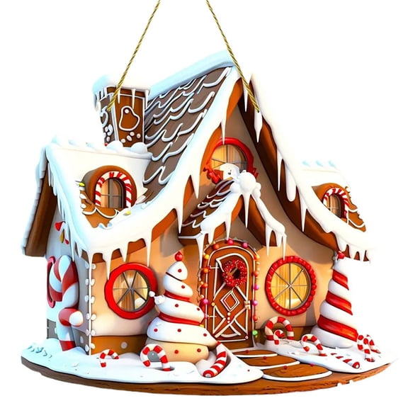 Wadada Gingerbread House Ornaments Christmas Tree Decoration, Gingerbread House Hanging Ornaments for Christmas Tree Decorations, House Figurines Ornaments for Home Holiday Decor