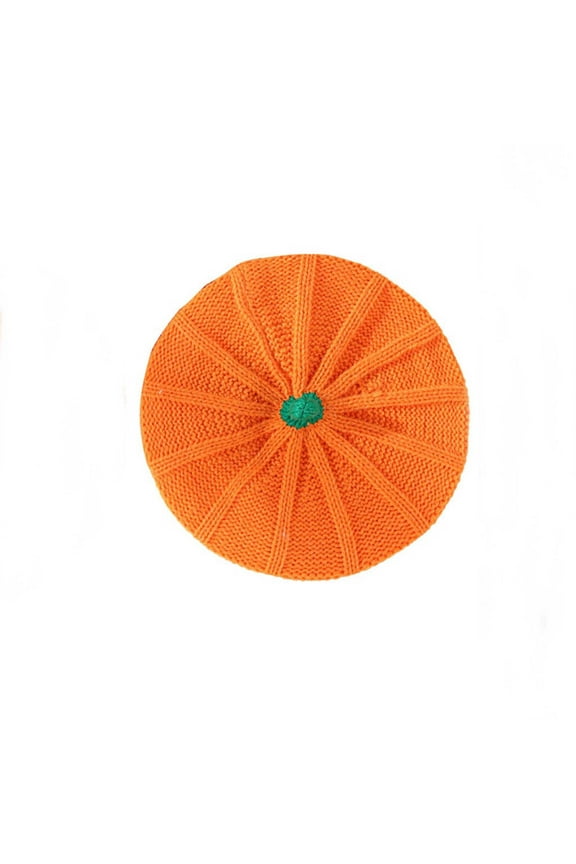 Halloween Baby Pumpkin Hat, Infant Kids Pumpkin Beanie Winter Cute Knitted Hat, Newborn Beanie Baby Winter Hat Soft Boys Girls Pumpkin Cap for Toddler Autumn Thanksgiving(7.5x3.1 Inch)