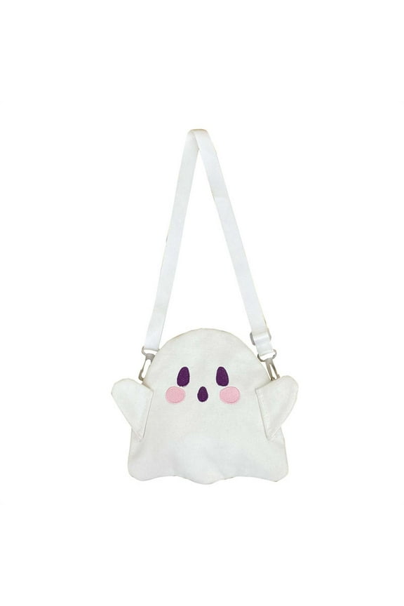Halloween Cute Ghost Face Backpacks, Mini Crossbody Candy Bag, Plush Spooky backpack, Kawaii Cartoon Backpack for Birthday, Day of the Death, Halloween Horror Nights